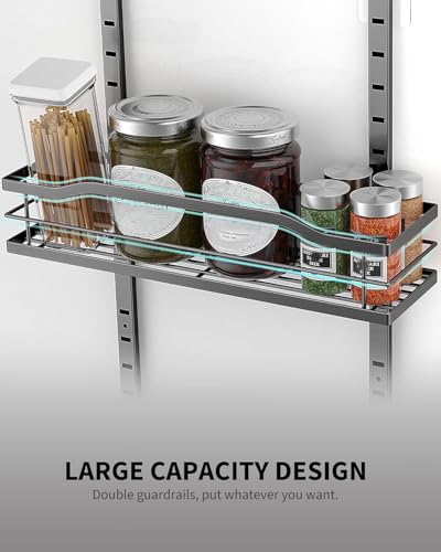 12.2"(W) Narrow 9-Tier Over The Door Pantry Organizer, Pantry Organization and Storage, Black Hanging Basket Wall Spice Rack Seasoning Shelves, Home & Kitchen (9-Tier Narrow / Black)