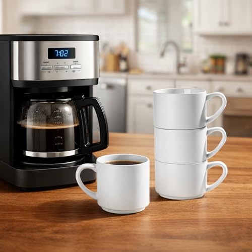 14 OZ Coffee Mugs Set of 6 (Matte White / Set of 6(14 Ounces))