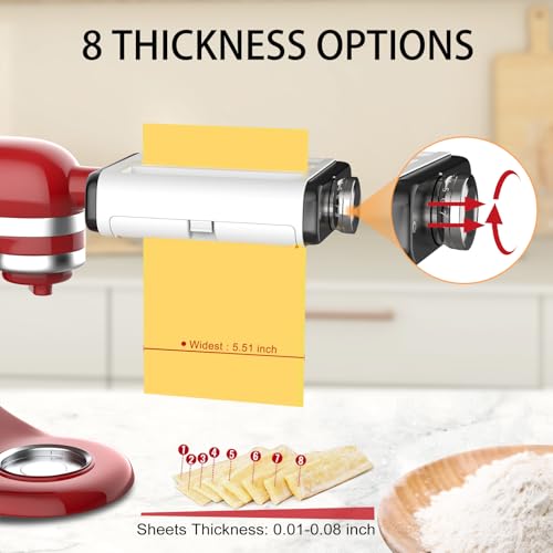 Pasta Maker Attachment for All Kitchenaid Mixers (Black-White)