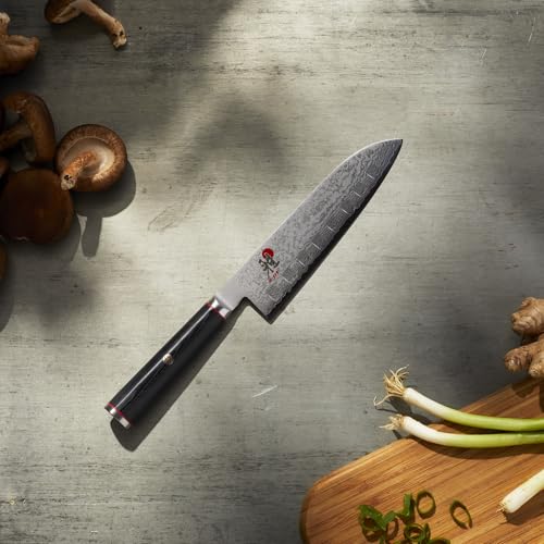 Kaizen Hollow Edge Santoku Knife (5.5" / Black/Stainless Steel)