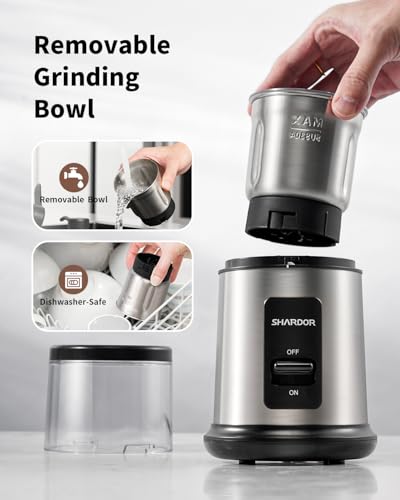 One Touch Coffee Grinder Electric (Silver / 1 BOWL)