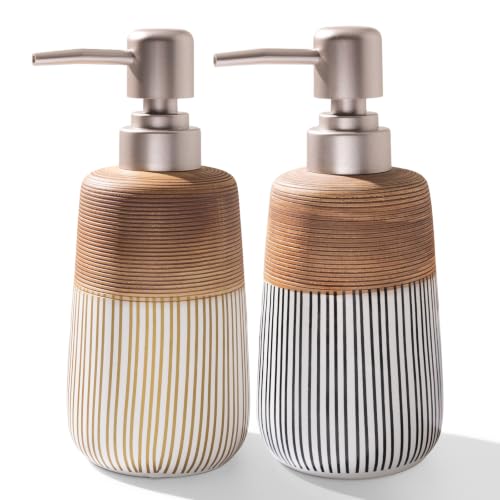 2 Pcs Ceramic Soap Dispenser Set (2 Pcs x 16Oz Soap Dispenser)