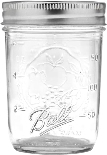 Regular Mouth Glass Mason Jars with Lids and Bands (Half Pint / 8 Ounce (Pack of 6))