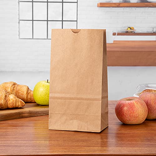 Bag Tek 4 LB Disposable Lunch Bags 100 Sturdy Take Out Bags (4 lb / Kraft)