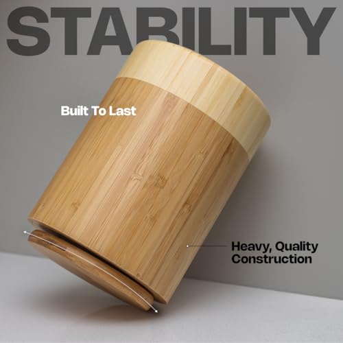 8" Bamboo Utensil Holder with 360° Rotation
