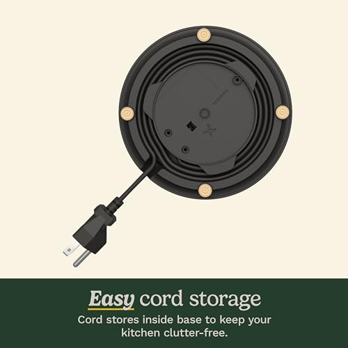 Soho 1 Liter Double Wall Electric Hot Water Kettle (Black / 1.1 Quarts)