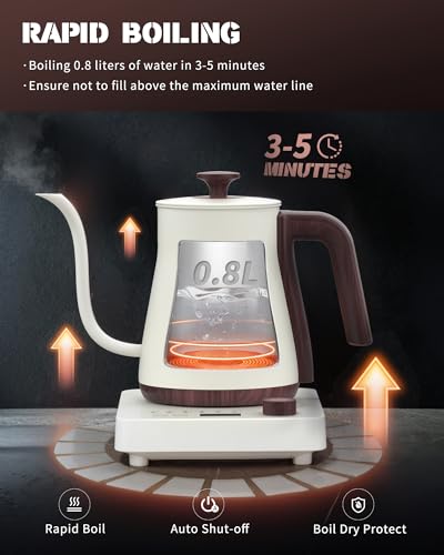 Gooseneck Electric Kettle (White)