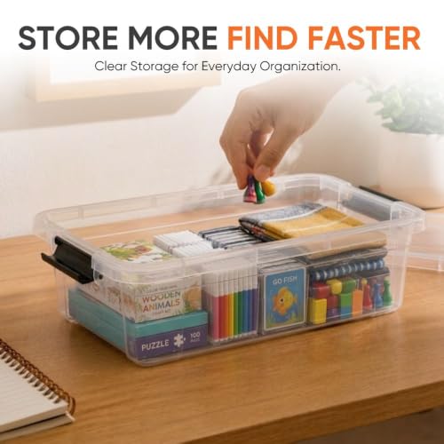 13.7 Quart Clear Plastic Storage Bin with Lid (13.7 Quart)