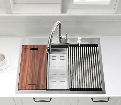 28 Inch Drop In Kitchen Sink (28"L x 22"W x 10"D / Stainless Steel -TS( 28*22))