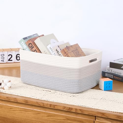 Large Storage Baskets for Organizing (4pcs-L17×W13×H7.5" / Gradient Grey)