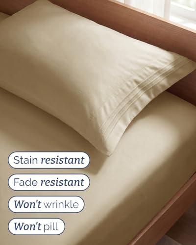Twin Size 3 Piece Sheet Set (13 - Beige / Twin)