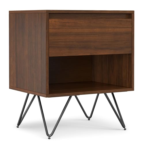 Hunter 20" Wide Bedside Table in Walnut Veneer (Walnut Veneer / 20 inch)
