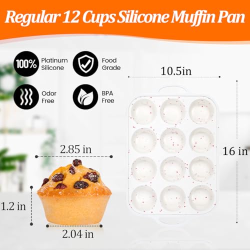Silicone Muffin Pan (Creamy Heart / 12-Cup Regular)