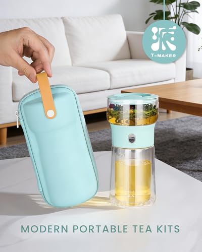 Modern Glass Infuser Teapot (06-Blue / 9oz)