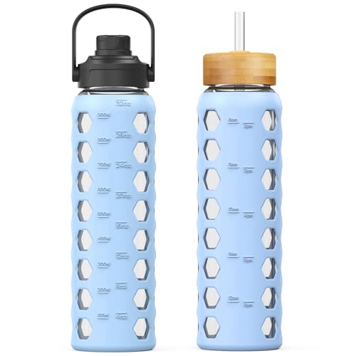 Glass Water Bottle (Glacier / 32 Ounces)