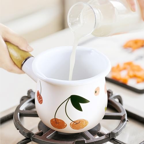 Enamel Milk Pot (Cherry)