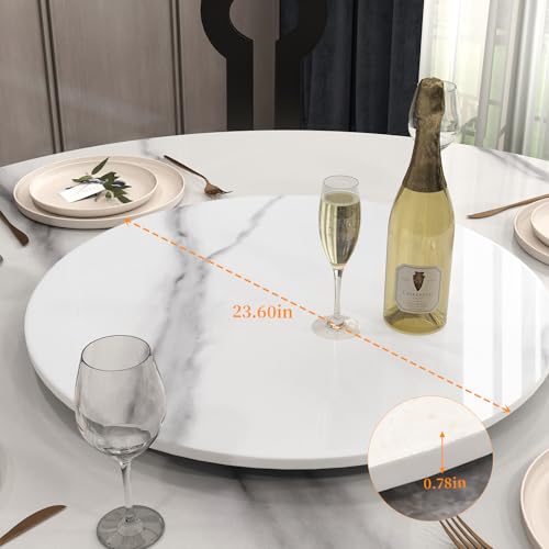 23.6" Lazy Susan for Table Top Sintered Stone Rotating Serving Tray for Dining Table