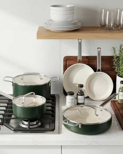 Pots and Pans Set Nonstick Creamic Cookware Sets Oven Safe