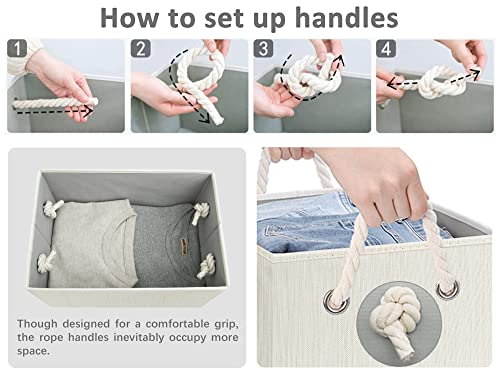 Storage Bins with Lids (Slub White / Large)