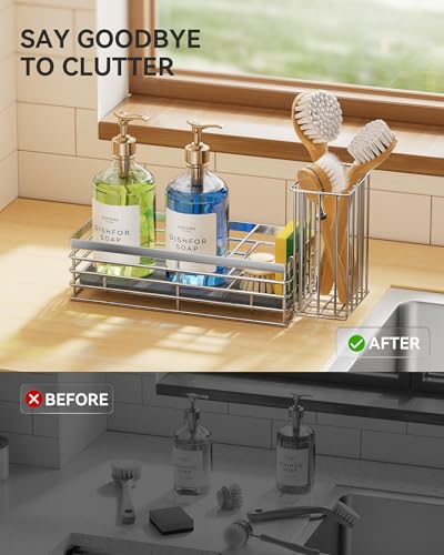 Sink Caddy With Stone Drying Tray (Silver-1 / Medium)