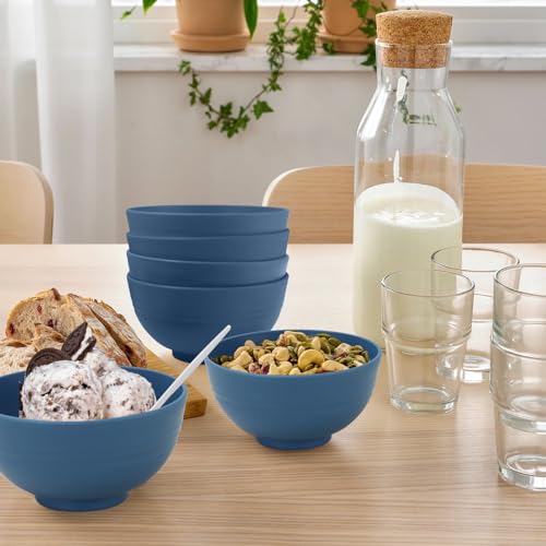 wheat straw dessert bowls 10oz set of 8 (10 oz / Navy Blue)