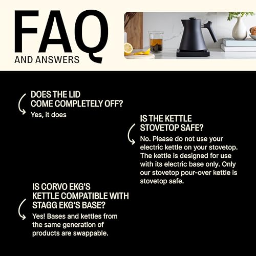 Corvo EKG Pro Gooseneck Electric Kettle for Pour Over Coffee & Tea (Matte Black / Corvo EKG Pro)