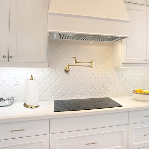 Paper Towel Holder Stand for Kitchen Countertop & Dining Room Table (Brushed Gold / Classical)