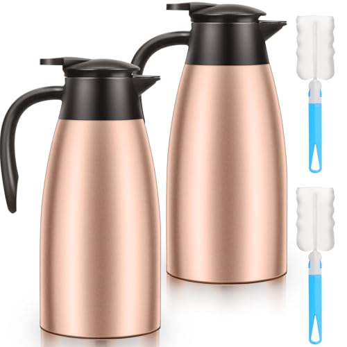 2 PCS 68 OZ Thermal Coffee Carafe (Gold / 68 oz)