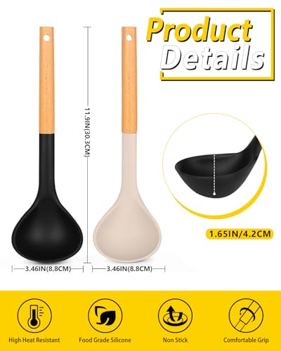 Silicone Soup Ladle Spoon Kitchen Utensils (2 Count)
