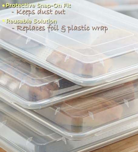 6 Pack Full Size Sheet Pan with Cover (26 x18 Inch (6-Pack Pan with Lid))