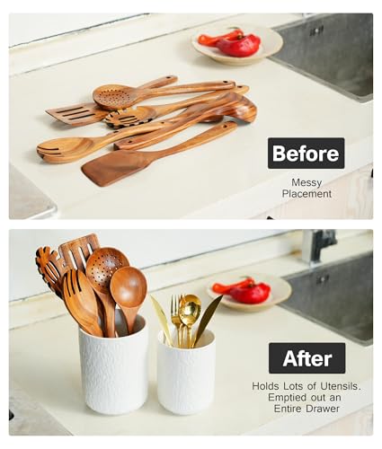 Set of 2 Utensil Holder (White)