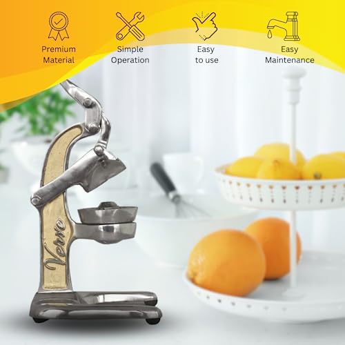 Artisan Cast Aluminum Professional Grade Manual Hand Press Juicer Perfect for Orange (Gold)