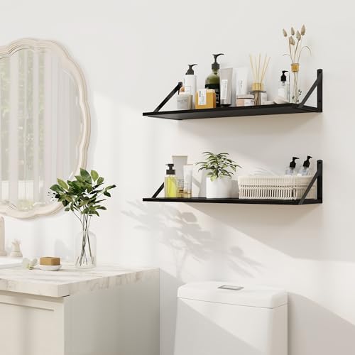 Black Deep Floating Shelves for Wall