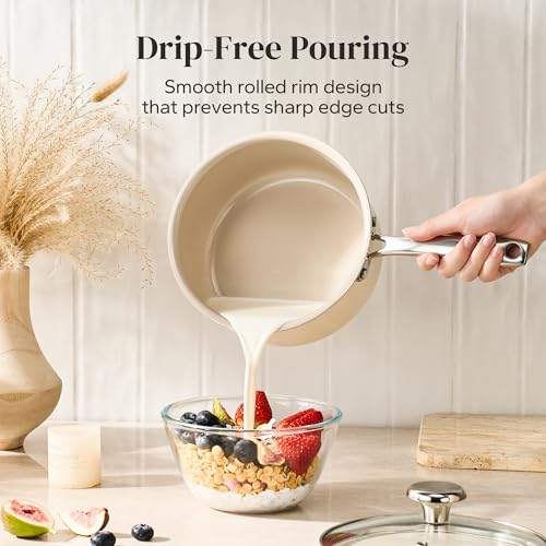 Nonstick Mini Cookware Set (Beige / 3pc Set)