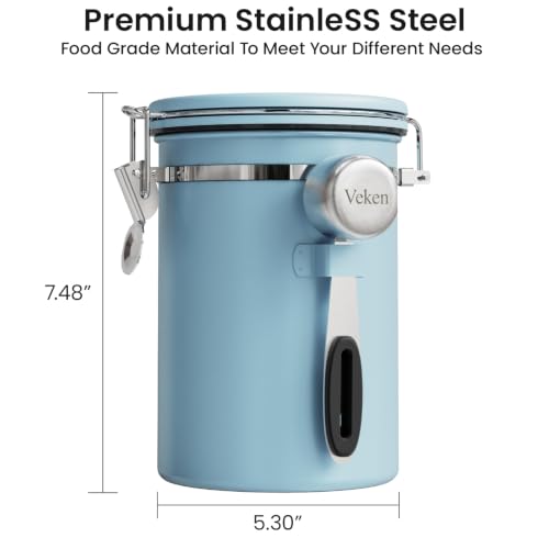 Coffee Canister with Window (Light Blue / 22 oz)