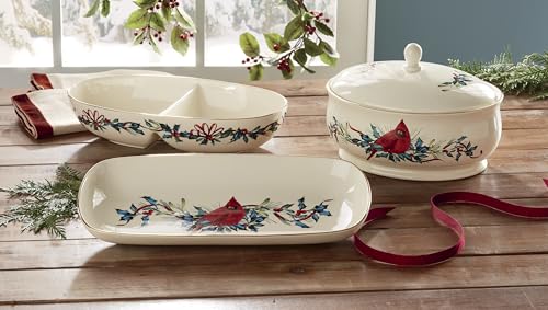 Winter Greetings Porcelain Covered Christmas Gravy Dish (Covered Dish)