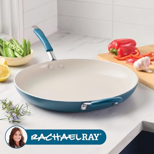 Cucina Ceramic Nonstick Frying Pan (Skillet (14") / Marine Blue)