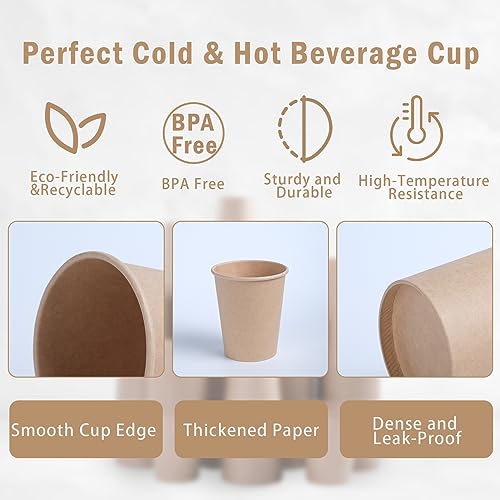 200 Pack 10 oz Kraft Paper Cups (Kraft-10oz-200pack)