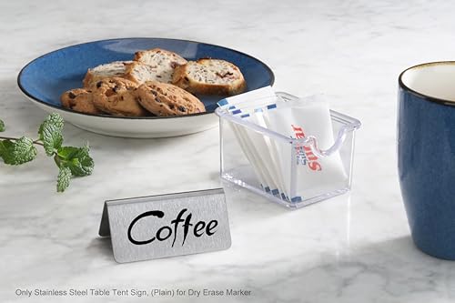 Stainless Steel Table Tent Sign (3-Inch by 1-1/2-Inch (Set of 6))
