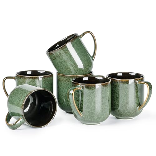 Ceramic Coffee Mugs Set of 6 (reactive glaze-3 / set of 6)
