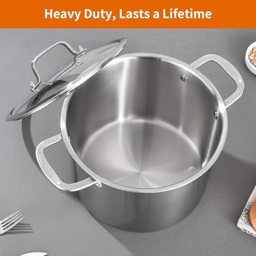 Tri ply Stainless Steel 12 Quart Heavy Duty Induction Stock Pot (Silver / 12 Quarts)