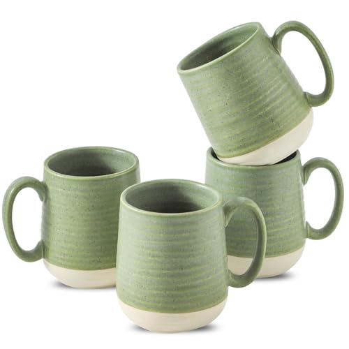 Porcelain Coffee Mugs Set of 4 (Green / Set of 4)