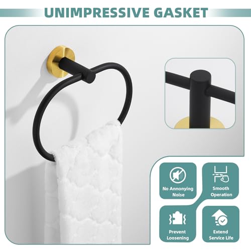 Towel Ring Gold and Black (Oval - Black & Gold)