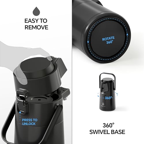 Thermal Coffee Carafe 68oz (Elegant Black / 74.4 Ounces)