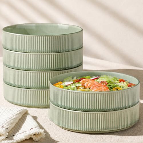 7.5 Inch Pasta Bowls Set of 6 (Set of 6 / Light Green)