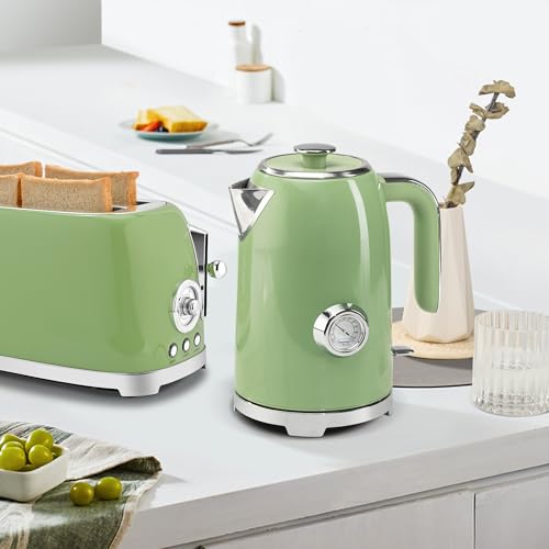 57oz Electric Kettle with Thermometer (Retro Green)