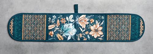 Double Oven Mitts 100% Cotton Double Oven Glove (048 - Luxury Loft - Dark Teal / 7" x 35" (Double Oven Mitt))