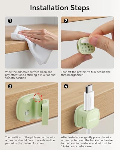 6‑Pack Magnetic 1s‑Lock Adhesive Cable Clips Cord Organizer