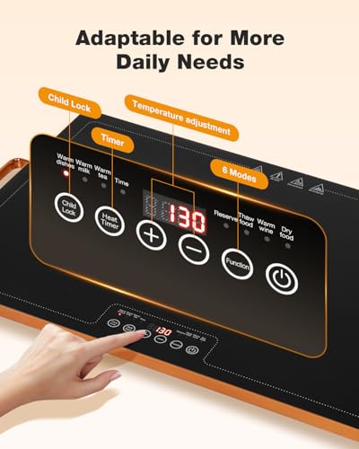 Electric Warming Tray (24″×16″ / Gold)