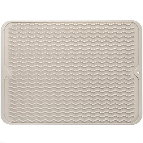 Silicone Dish Drying Mat (Tapioca / 16"L x 12"W)